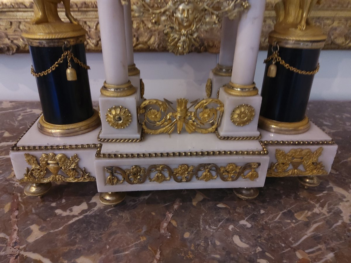 Importante pendule d époque Louis XVI en marbre-photo-2